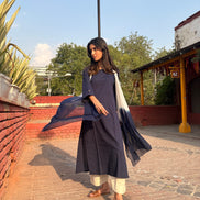 Navy Blue Dip-Dyed