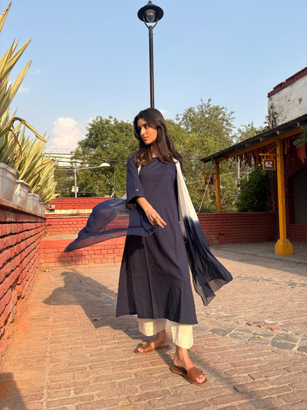 Navy Blue Dip-Dyed