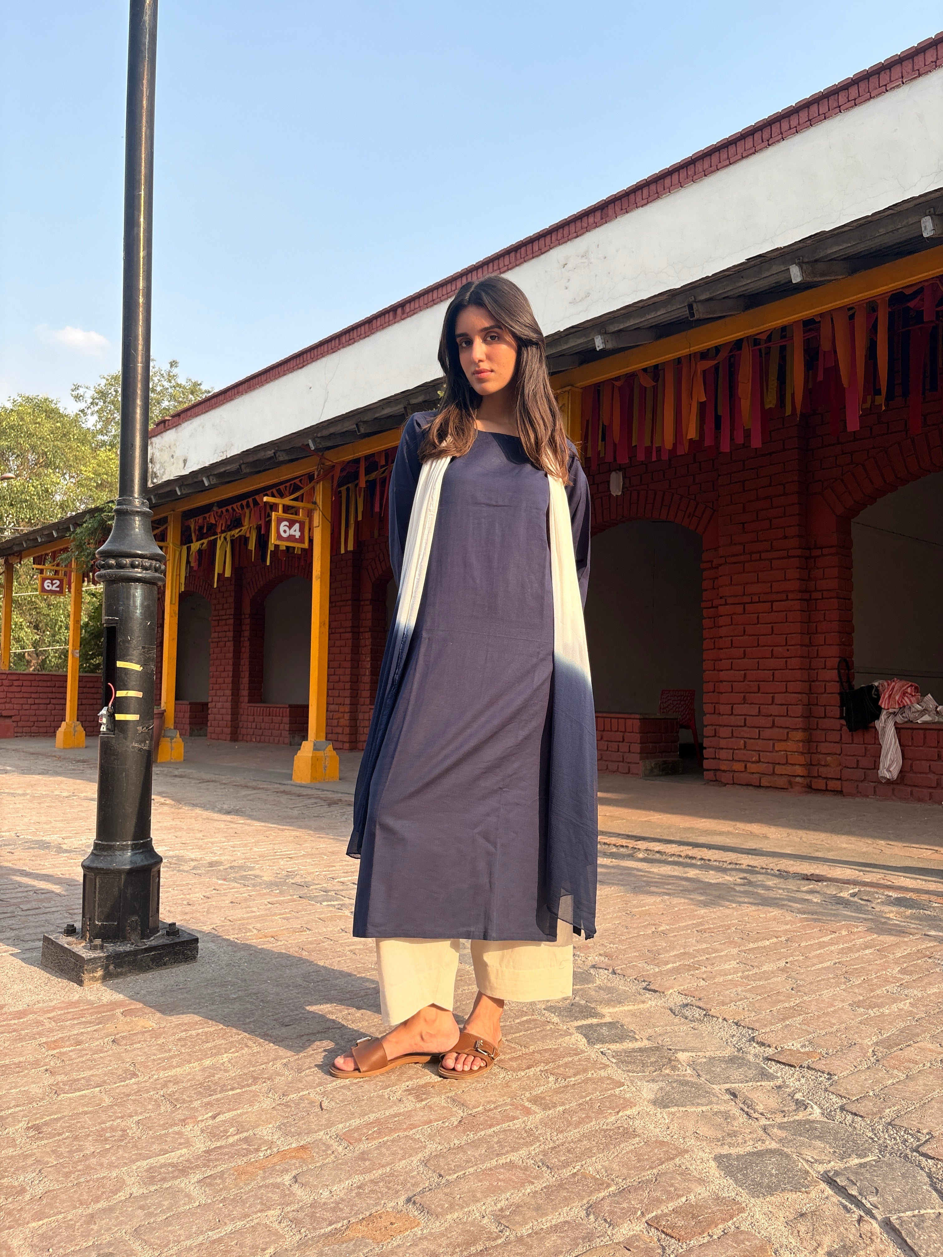 Navy Blue Dip-Dyed