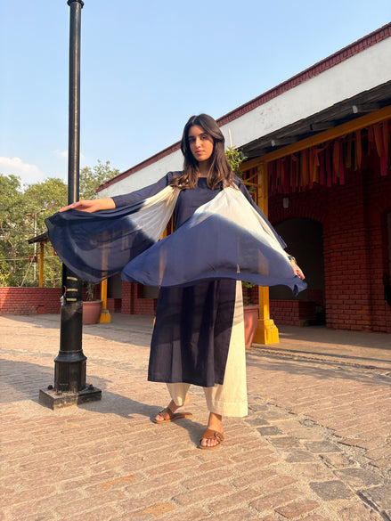 Navy Blue Dip-Dyed