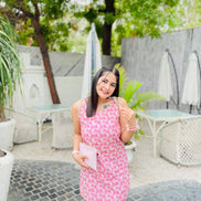 Pink Leafy Elegance Kurti