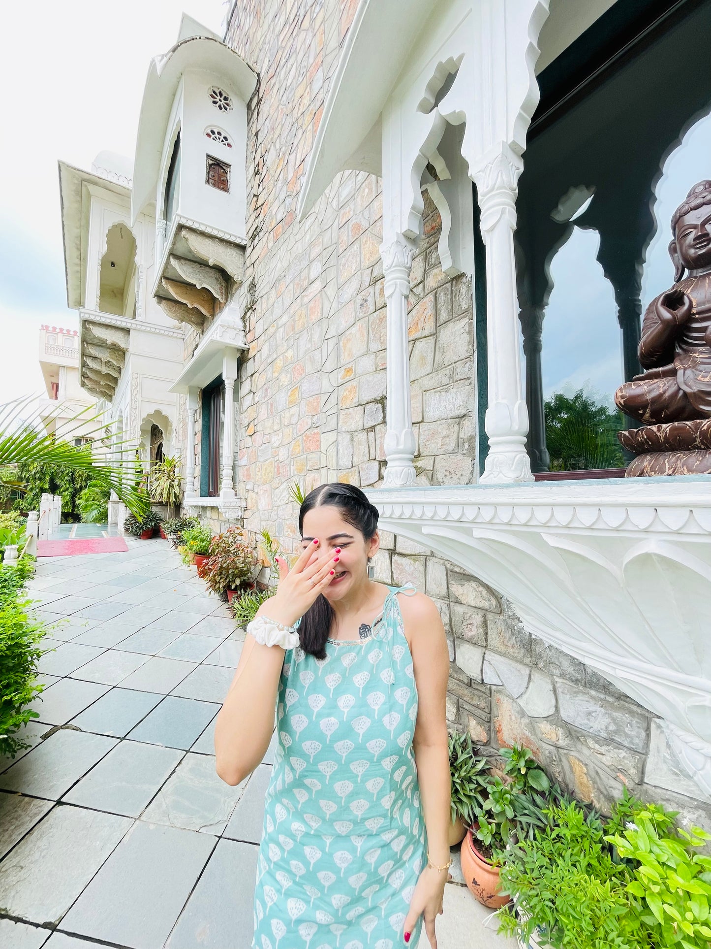 Blue Leafy Charm Kurti