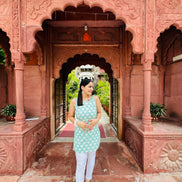 Blue Leafy Charm Kurti